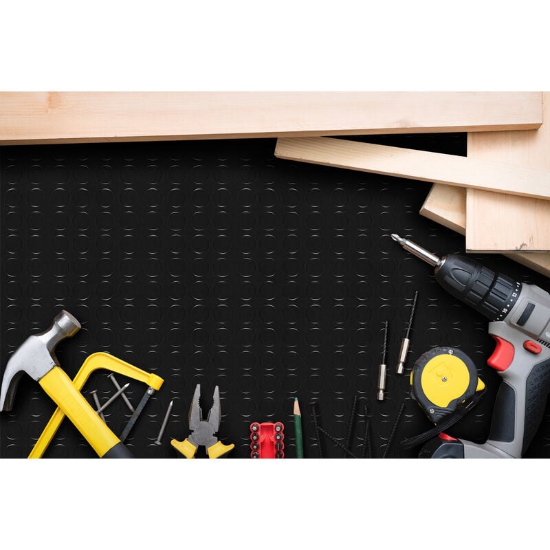 foto del prodotto il gruppone tappeto in al metro gomma per rivestimento pavimento, bollata 1x2m nero