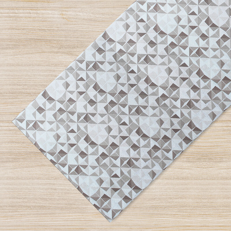 foto del prodotto il gruppone - tappeto passatoia antiscivolo made in italy fantasia triangoli beige beige - 50x200cm