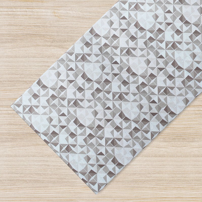 foto del prodotto il gruppone - tappeto passatoia antiscivolo made in italy fantasia triangoli beige beige - 50x250cm