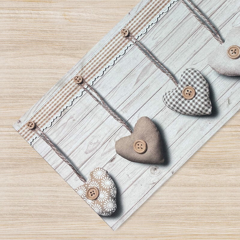 foto del prodotto il gruppone - tappeto passatoia fantasia cuori appesi antiscivolo lavabile varie misure cuori appesi - 50x250 cm