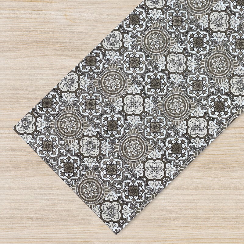 foto del prodotto il gruppone - tappeto passatoia fantasia made in italy antiscivolo lavabile aderente maiolica beige beige - 50x200cm