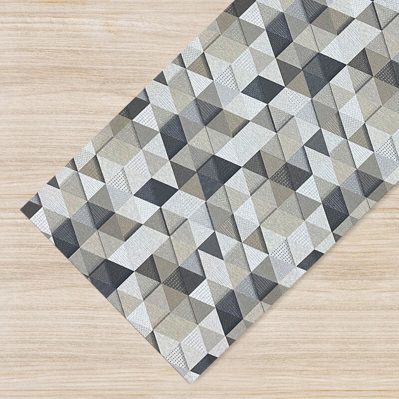 foto del prodotto il gruppone tappeto passatoia fantasia made in italy antiscivolo lavabile aderente nero grigio 50x100cm
