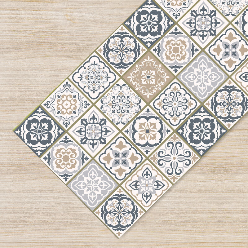 foto del prodotto il gruppone tappeto passatoia fantasia made in italy in 3 colori fantasia piastrelle 50x100cm beige