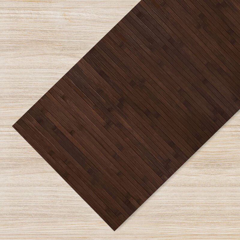 foto del prodotto il gruppone tappeto passatoia in vero bamboo tappeto cucina ingresso in legno antiscivolo aderente lavabile e antimacchia tagliabile marrone
