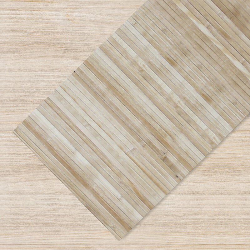 foto del prodotto il gruppone - tappeto passatoia in vero bamboo tappeto cucina ingresso in legno antiscivolo aderente lavabile e antimacchia tagliabile naturale - 50x300 cm