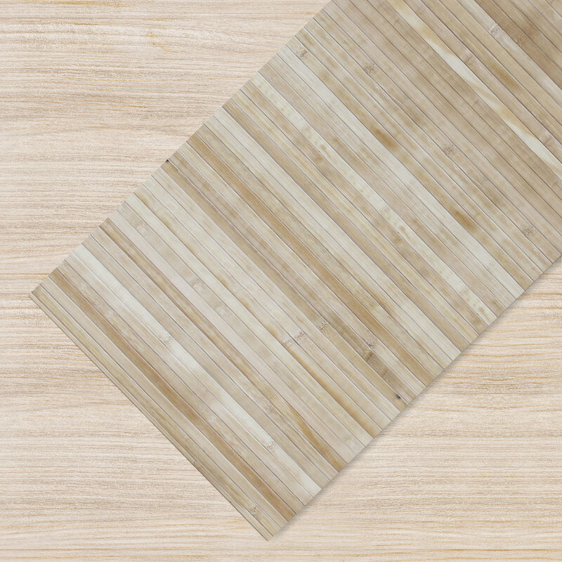foto del prodotto il gruppone tappeto passatoia in vero bamboo tappeto cucina ingresso in legno antiscivolo aderente lavabile e antimacchia tagliabile naturale