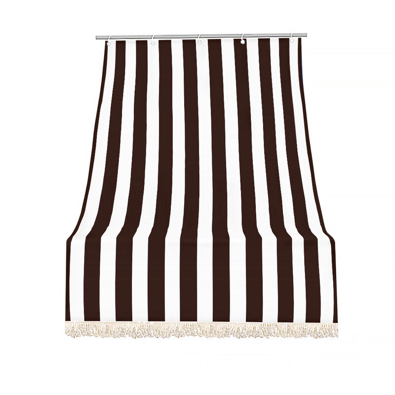 foto del prodotto il gruppone tenda da sole tessuto resistente per esterno con anelli lavabile frange pizzo marrone 140x250 cm