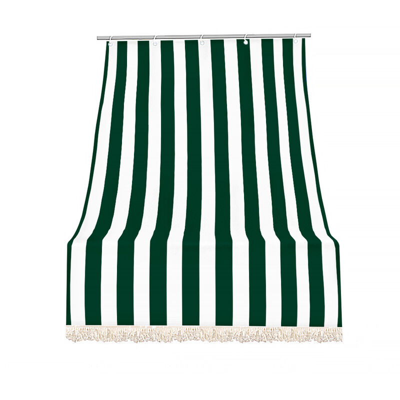 foto del prodotto il gruppone tenda da sole tessuto resistente per esterno con anelli lavabile frange pizzo verde 140x250 cm