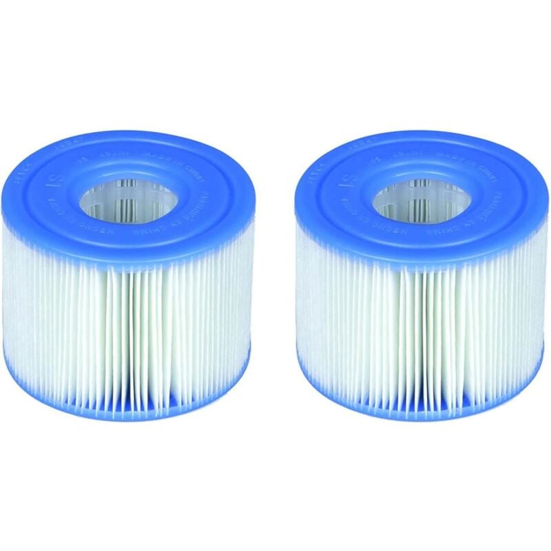 foto del prodotto il kit intex 29001e include 2 cartucce per piscina purespa tipo s1 facili da installare, per un totale di 2 filtri.