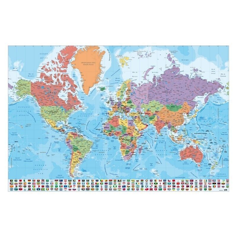 foto del prodotto il mappamondo dei poster fisico politico