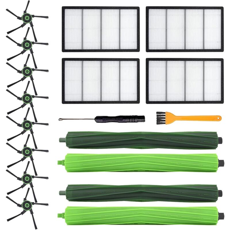 foto del prodotto il pezzo di ricambio per l aspirapolvere roomba serie s s9 9150 s9 s9 plus 9550 include 2 set di spazzole a tamburo, 4 filtri e 8 spazzole