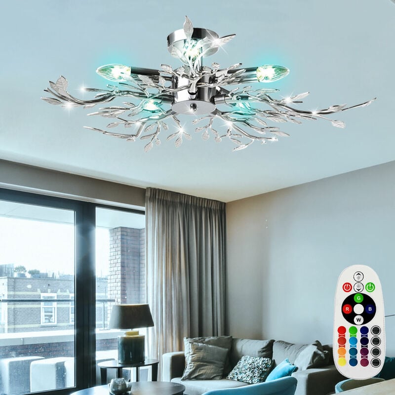 foto del prodotto il telecomando dimmer della lampada da soffitto lascia la luce in un set che include lampadine a led rgb