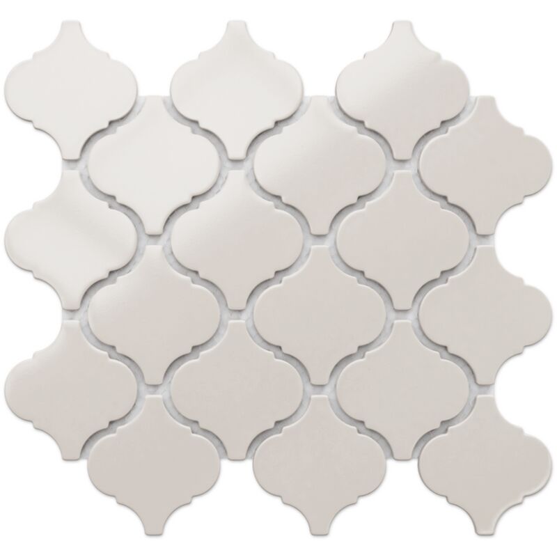 foto del prodotto ilcom mosaico in ceramica su rete per bagno o cucina 27.5 cm x 25.2 cm grey arabesque