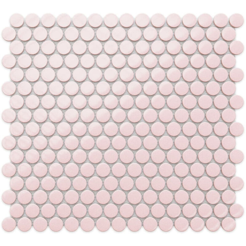 foto del prodotto ilcom mosaico in ceramica su rete per bagno o cucina 29.3 cm x 31.7 cm pink panther
