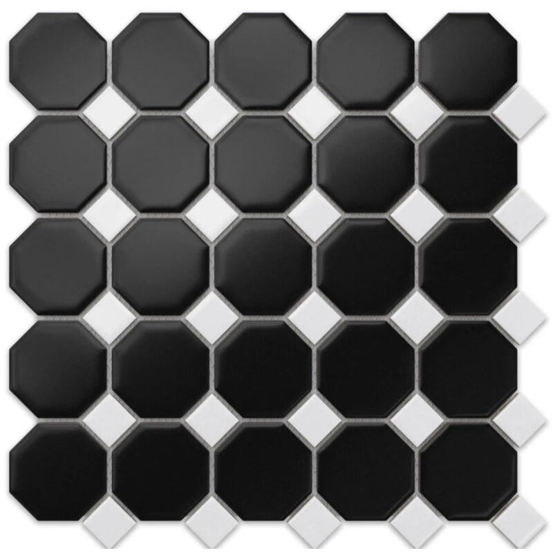 foto del prodotto ilcom mosaico in ceramica su rete per bagno o cucina 29.3cm x 29.3cm tetris castle