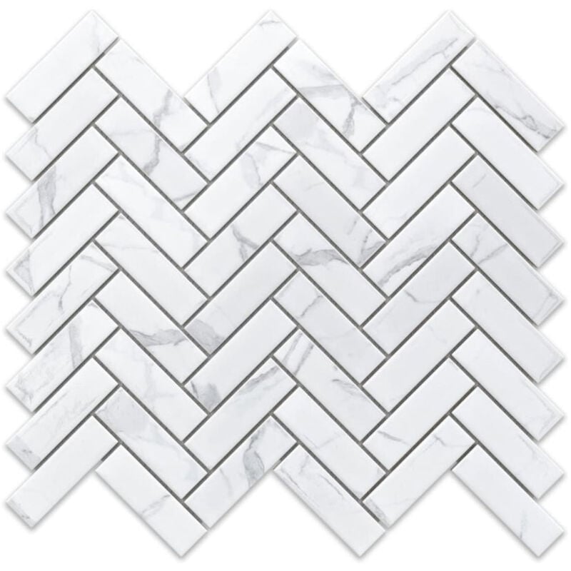 foto del prodotto ilcom mosaico in ceramica su rete per bagno o cucina 31.5cm x 27.7cm marble forest