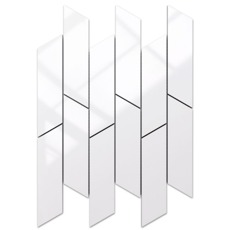 foto del prodotto ilcom mosaico in gres su rete per bagno o cucina 25.3 cm x 28.6 cm pahoehoe white