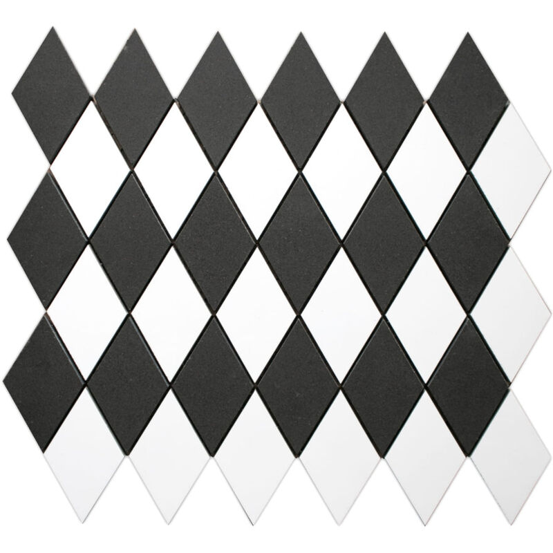 foto del prodotto ilcom mosaico in gres su rete per bagno o cucina 29.2 cm x 25 cm dalmatian