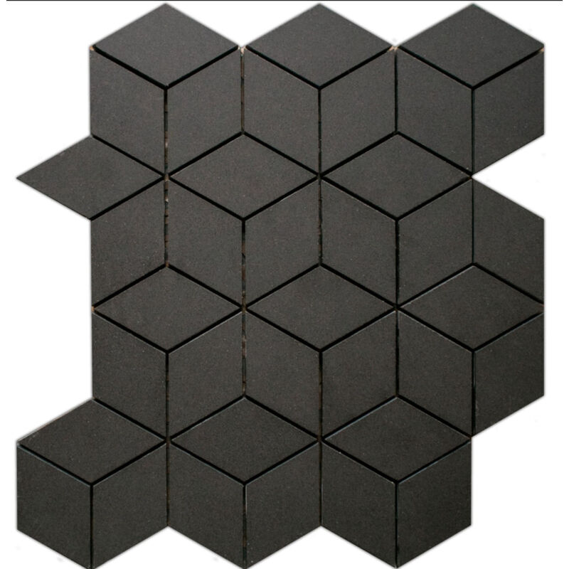 foto del prodotto ilcom mosaico in gres su rete per bagno o cucina 30.5 cm x 26.5 cm dark side