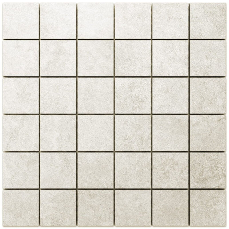 foto del prodotto ilcom mosaico in gres su rete per bagno o cucina 30 cm x 30 cm big grey cube