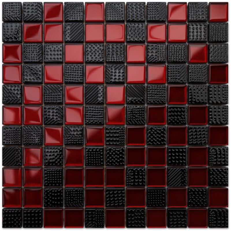 foto del prodotto ilcom mosaico in vetro su rete per bagno e cucina 30cm x 30cm aventador