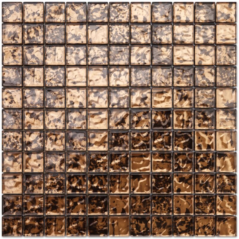 foto del prodotto ilcom mosaico in vetro su rete per bagno e cucina 30cm x 30cm baltic amber