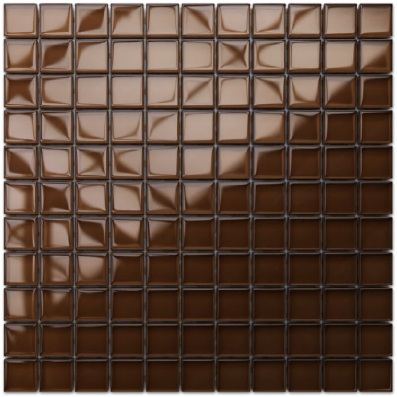 foto del prodotto ilcom mosaico in vetro su rete per bagno e cucina 30cm x 30cm chocolate