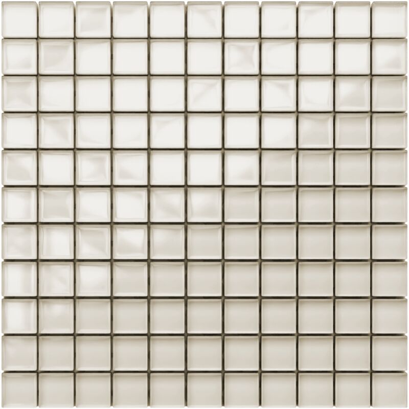 foto del prodotto ilcom mosaico in vetro su rete per bagno e cucina 30cm x 30cm condenset milk
