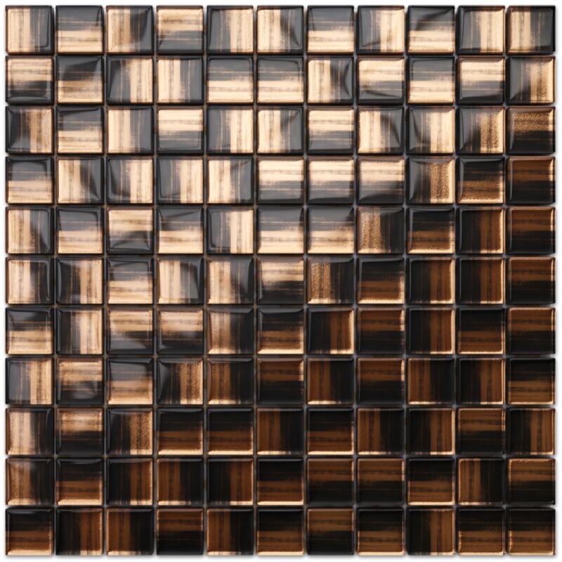 foto del prodotto ilcom mosaico in vetro su rete per bagno e cucina 30cm x 30cm copper moon