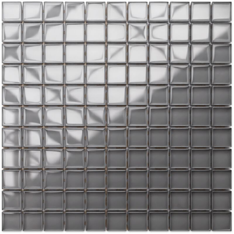 foto del prodotto ilcom mosaico in vetro su rete per bagno e cucina 30cm x 30cm dorian grey
