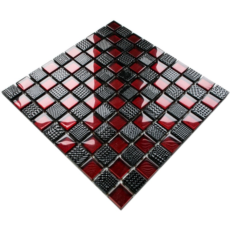 foto del prodotto ilcom mosaico in vetro su rete per bagno e cucina 30cm x 30cm enzo ferrari