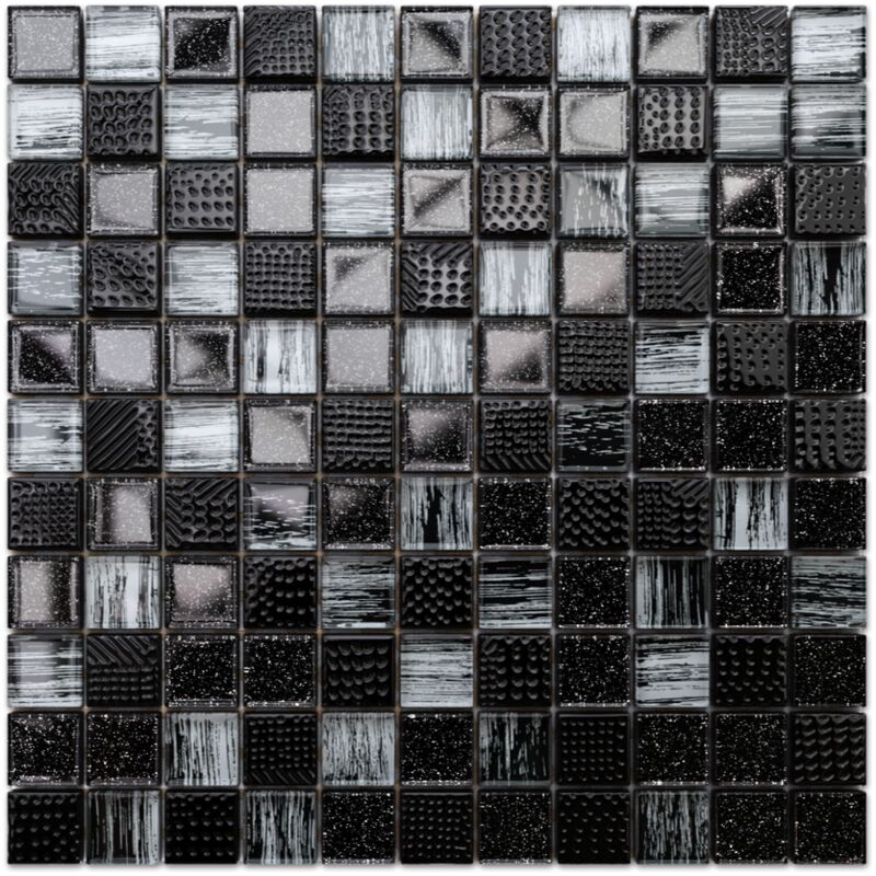 foto del prodotto ilcom mosaico in vetro su rete per bagno e cucina 30cm x 30cm extraterrestrial