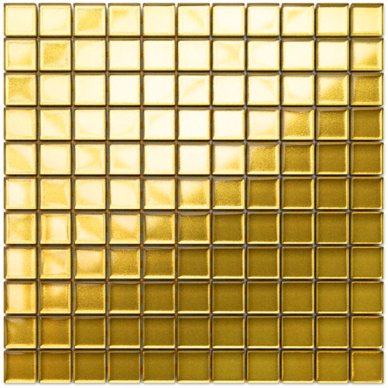 foto del prodotto ilcom mosaico in vetro su rete per bagno e cucina 30cm x 30cm golden peaks