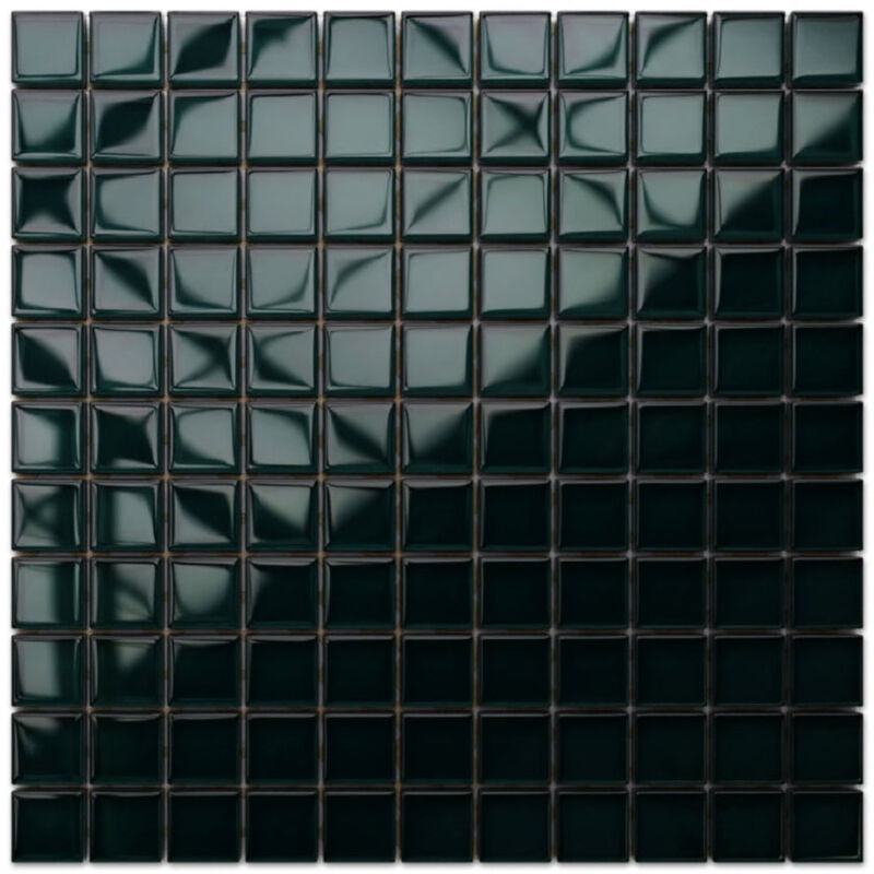 foto del prodotto ilcom mosaico in vetro su rete per bagno e cucina 30cm x 30cm green ice