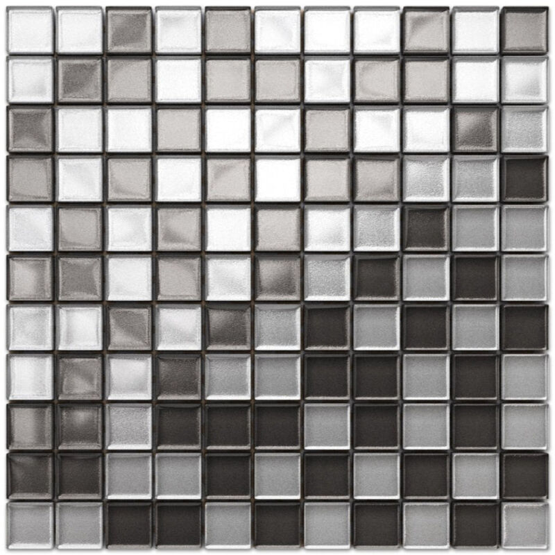 foto del prodotto ilcom mosaico in vetro su rete per bagno e cucina 30cm x 30cm grey graphite