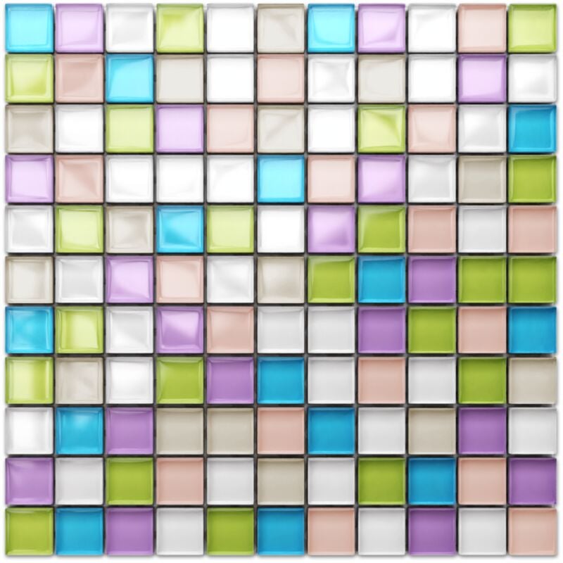 foto del prodotto ilcom mosaico in vetro su rete per bagno e cucina 30cm x 30cm gummy bears