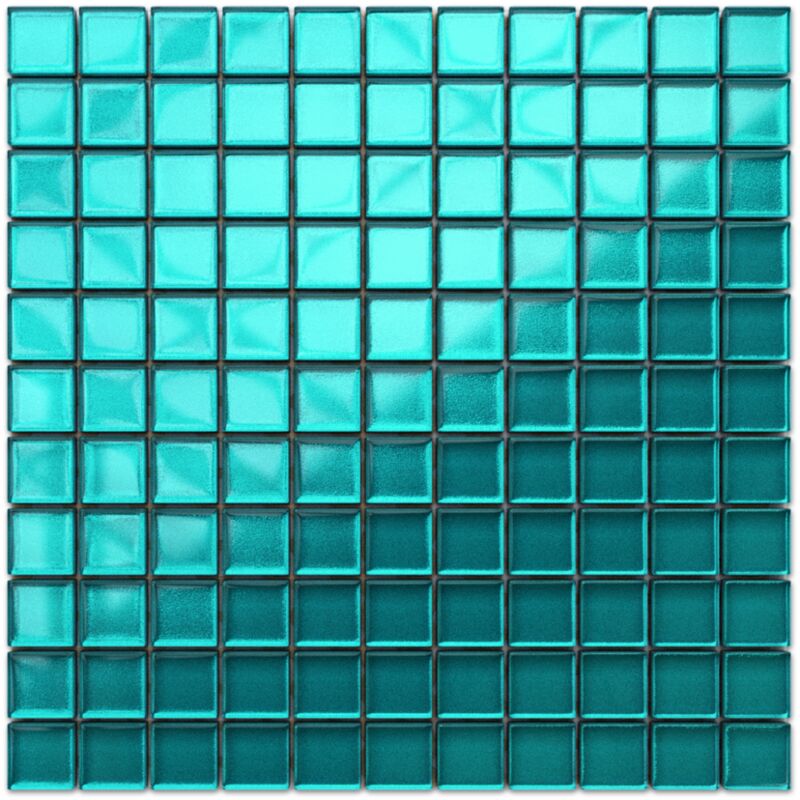 foto del prodotto ilcom mosaico in vetro su rete per bagno e cucina 30cm x 30cm hydrangea blue