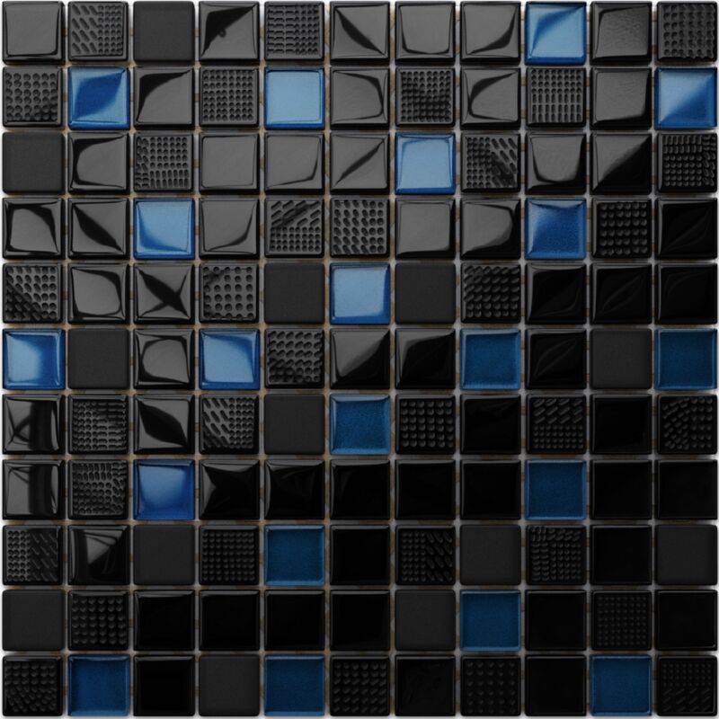 foto del prodotto ilcom mosaico in vetro su rete per bagno e cucina 30cm x 30cm inter