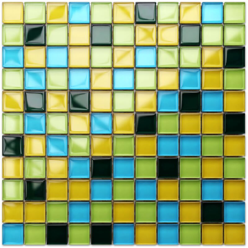 foto del prodotto ilcom mosaico in vetro su rete per bagno e cucina 30cm x 30cm lemon tree