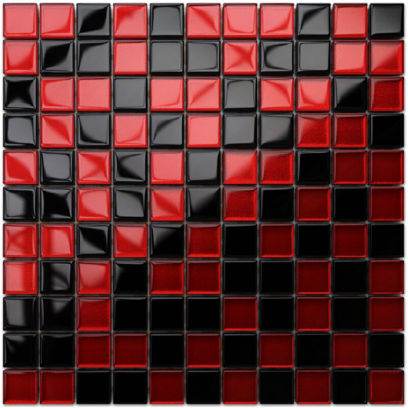 foto del prodotto ilcom mosaico in vetro su rete per bagno e cucina 30cm x 30cm milan
