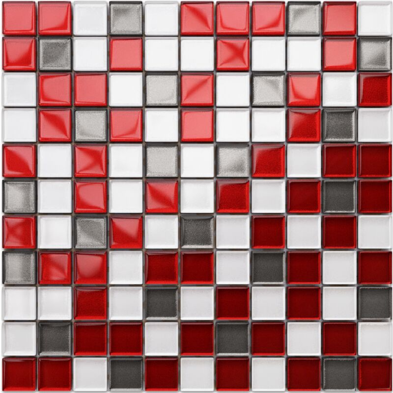 foto del prodotto ilcom mosaico in vetro su rete per bagno e cucina 30cm x 30cm modern art