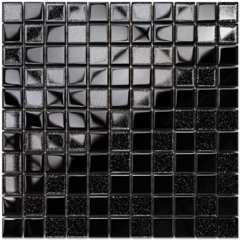 foto del prodotto ilcom mosaico in vetro su rete per bagno e cucina 30cm x 30cm obsession