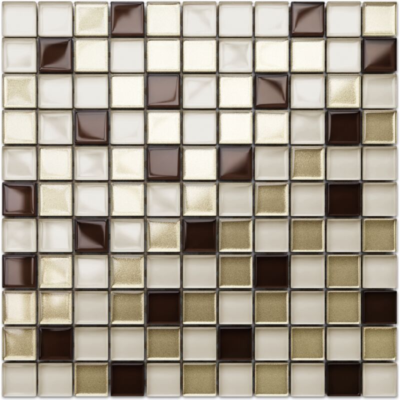 foto del prodotto ilcom mosaico in vetro su rete per bagno e cucina 30cm x 30cm persephone