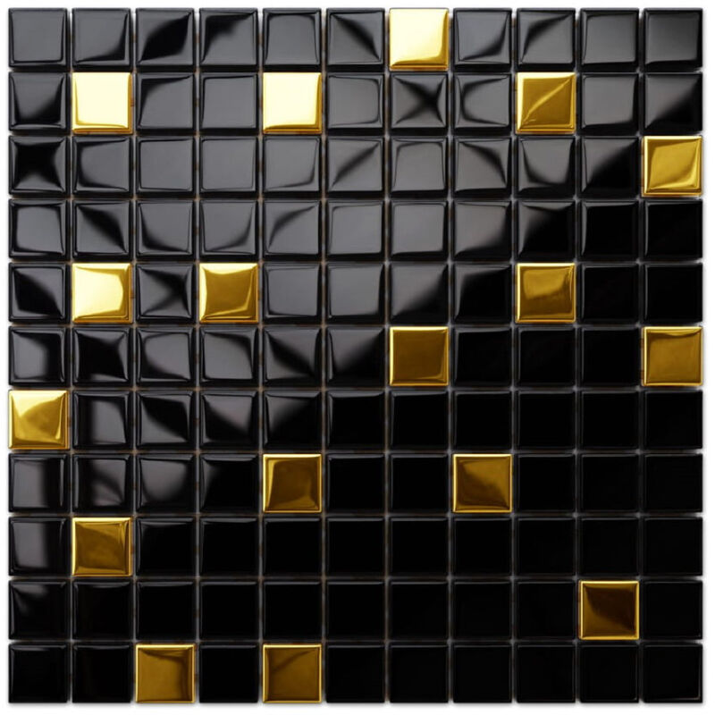foto del prodotto ilcom mosaico in vetro su rete per bagno e cucina 30cm x 30cm pink grapefruit