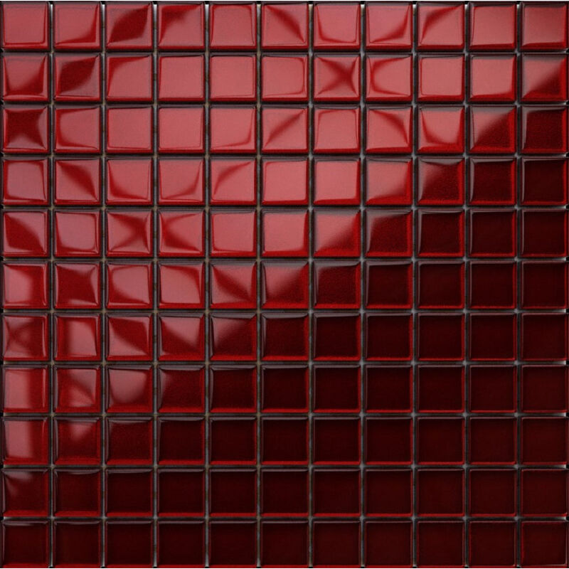 foto del prodotto ilcom mosaico in vetro su rete per bagno e cucina 30cm x 30cm pomerol wine