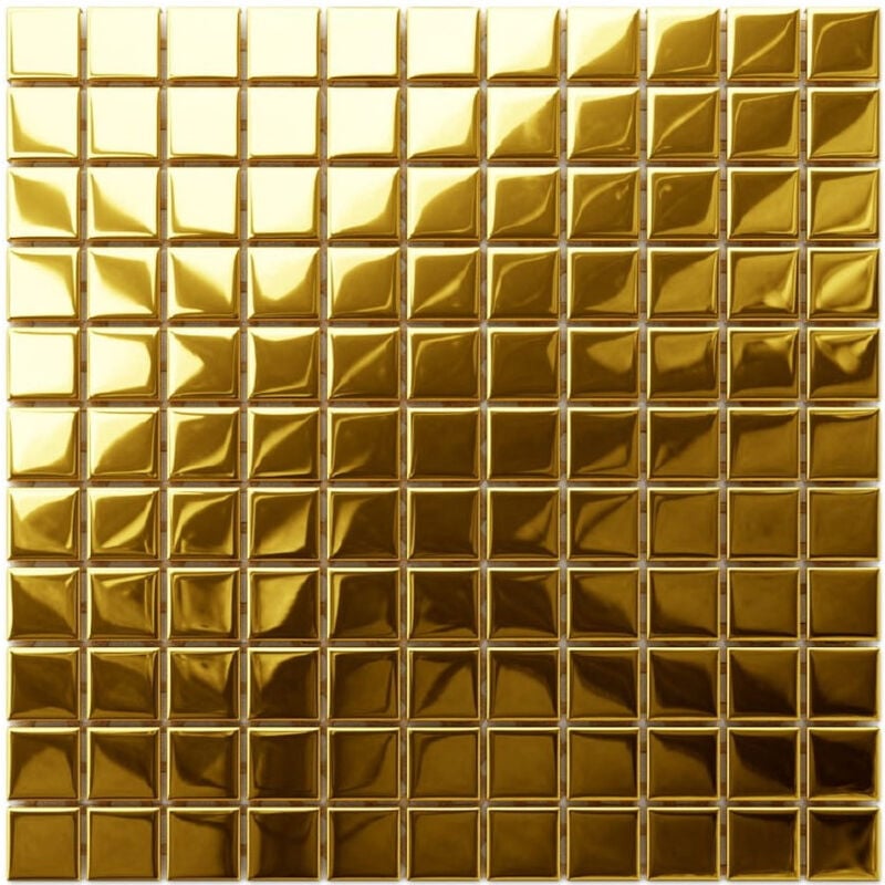 foto del prodotto ilcom mosaico in vetro su rete per bagno e cucina 30cm x 30cm pure gold