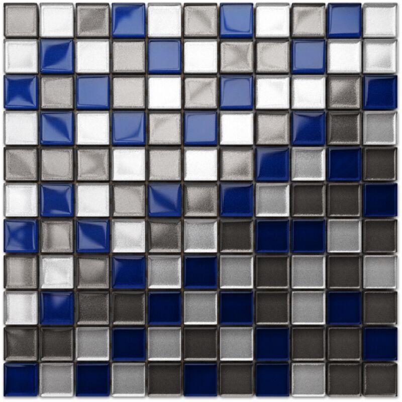 foto del prodotto ilcom mosaico in vetro su rete per bagno e cucina 30cm x 30cm ramones