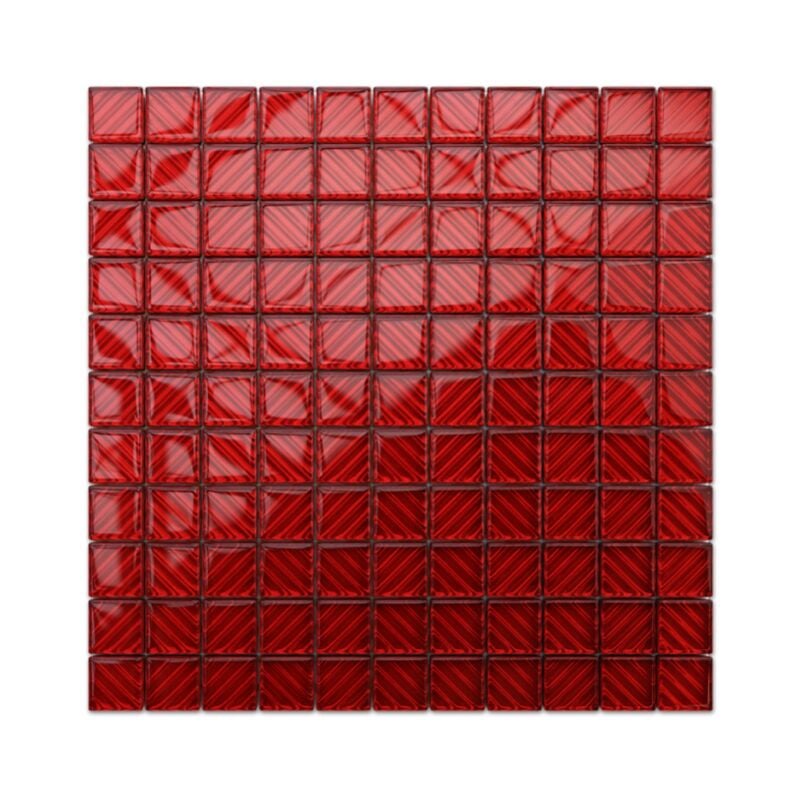 foto del prodotto ilcom mosaico in vetro su rete per bagno e cucina 30cm x 30cm red hot chili peppers