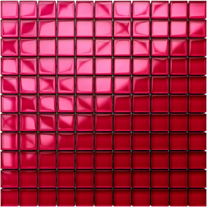 foto del prodotto ilcom mosaico in vetro su rete per bagno e cucina 30cm x 30cm red passion