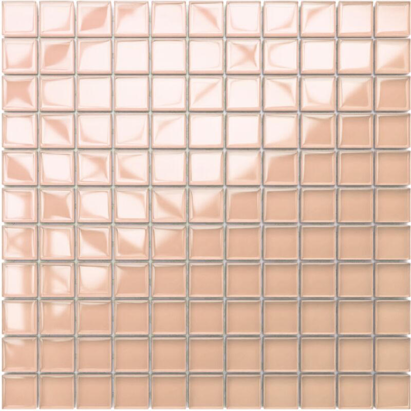 foto del prodotto ilcom mosaico in vetro su rete per bagno e cucina 30cm x 30cm salmon